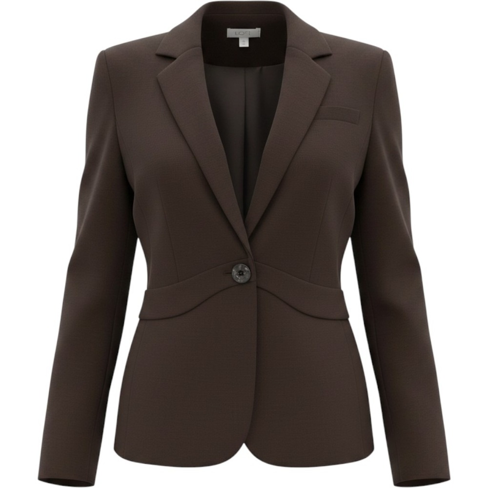 Ann Taylor LOFT Womens Brown Single Button Tailored Blazer Jacket Size‎ 2